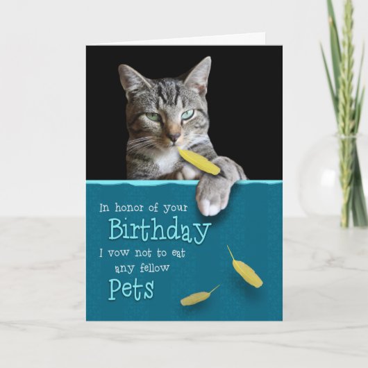 Humorous Birthday Card from the Naughty Cat Kaart (Voorkant)