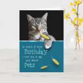Humorous Birthday Card from the Naughty Cat Kaart (Gele Bloem)