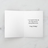 Humorous Birthday Card with Naughty Cat Kaart (Binnen)