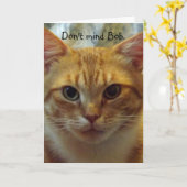 Humorous Cat Birthday Kaart (Gele Bloem)