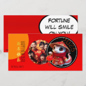 Humorous Chinese schattige slang jaar Voeg uw foto Feestdagenkaart (Voorkant / Achterkant)