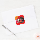Humorous Chinese schattige slang jaar Voeg uw foto Vierkante Sticker (Envelop)
