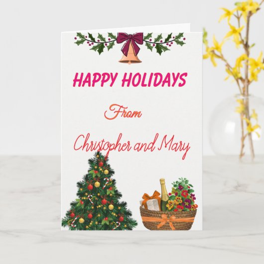 Humorous Christmas Holiday Flat Holiday Card Kaart (Gele Bloem)