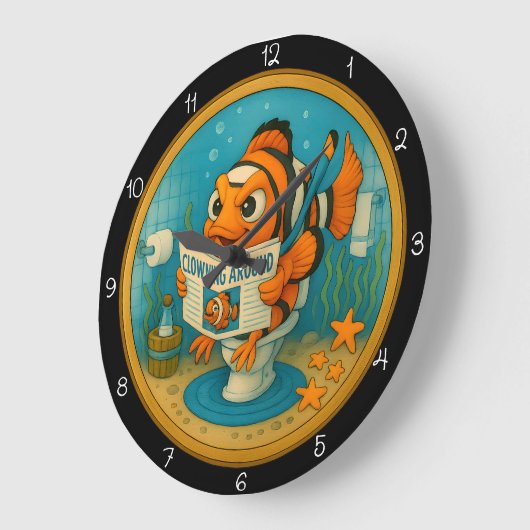 Humorous Clownfish Badkamer Grote Klok (Hoek)