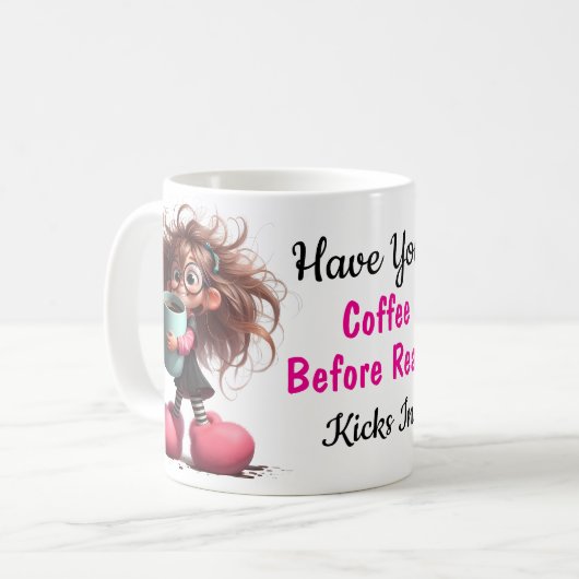 Humorous Coffee Classic Mok, 11 oz Koffiemok (Voorkant links)