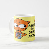HUMOROUS COFFEE GEZEGDE Cute Cartoon Cat Koffiemok (Voorkant links)