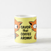 HUMOROUS COFFEE GEZEGDE Cute Cartoon Cat Koffiemok (Center)