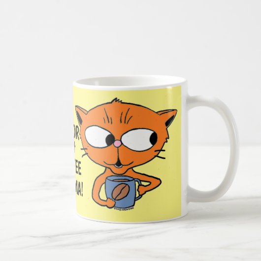 HUMOROUS COFFEE GEZEGDE Cute Cartoon Cat Koffiemok (Rechts)