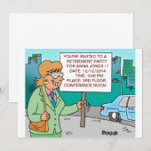 HUMOROUS CORPORATE CARTOON RETIREMENT INVITATIONS KAART (Voorkant / Achterkant)
