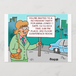 HUMOROUS CORPORATE CARTOON RETIREMENT INVITATIONS KAART