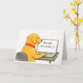 Humorous Dog Greeting Card | Who’s a Goodog? Kaart (Gele Bloem)