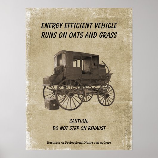 Humorous Energy Efficient Vehicle Poster (Voorkant)
