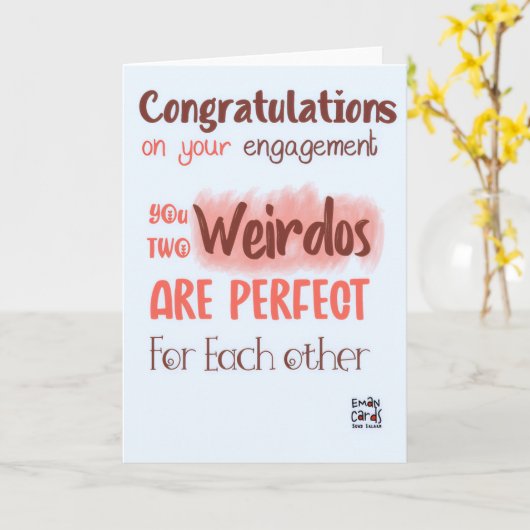 Humorous Engagement Card for the Couple Kaart (Gele Bloem)