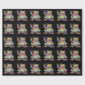 Humorous Frog Lover Tie-Dye Frog Peace Sign Hippie Cadeaupapier (Vlak)
