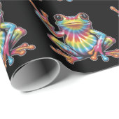 Humorous Frog Lover Tie-Dye Frog Peace Sign Hippie Cadeaupapier (Rol Hoek)