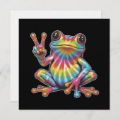 Humorous Frog Lover Tie-Dye Frog Peace Sign Hippie Kaart (Voorkant / Achterkant)