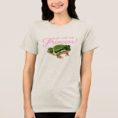 Humorous Frog Princess Pink Nails Lipstick Tri-Blend Shirt (Voorkant)