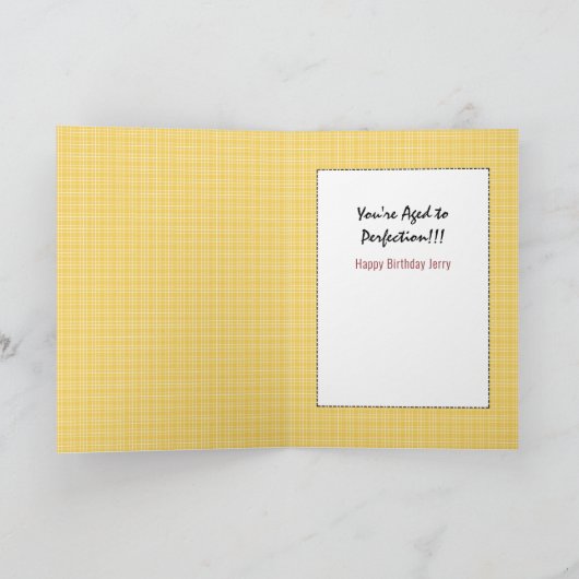 Humorous Fun Mannelijke Cartoon Rode Wijn Verjaard Kaart (Binnen)