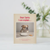 Humorous Funny Dog Pet Family Christmas Postcard Briefkaart (Staand voorkant)