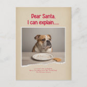 Humorous Funny Dog Pet Family Christmas Postcard Briefkaart (Voorkant)