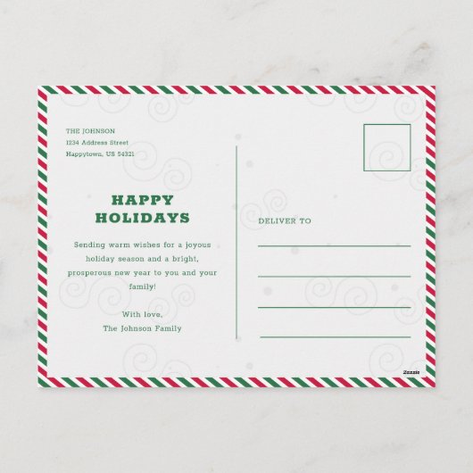 Humorous Funny Pet Dog Photo Christmas Postcard Feestdagenkaart (Achterkant)