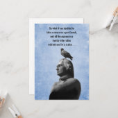 Humorous Get Well statue and pigeons joke Kaart (Voorkant / Achterkant in situ)