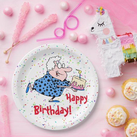 Humorous Grandma Birthday Cake Party Paper Papieren Bordje (Feest)