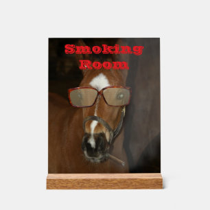 Humorous Horse Veulen Roken Acryl Desk Sign Bord
