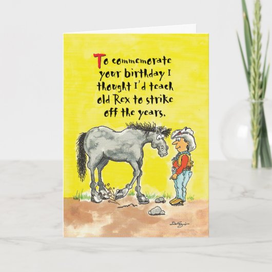 Humorous horsey verjaardagskaart kaart (Voorkant)