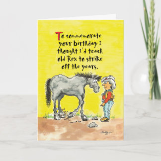 Humorous horsey verjaardagskaart kaart