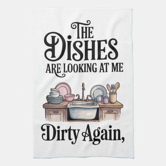 Humorous Kitchen Saying Dish Towel Theedoek (Verticaal)