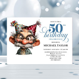 Humorous Man Turning 50 Birthday Celebration Kaart