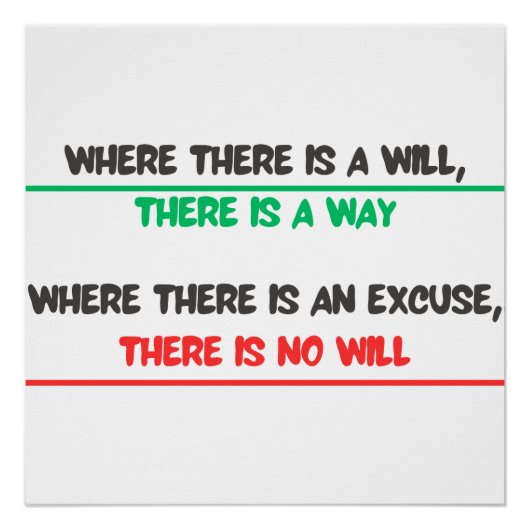 Humorous message but so real: Where there is a wi Perfect Poster (Voorkant)