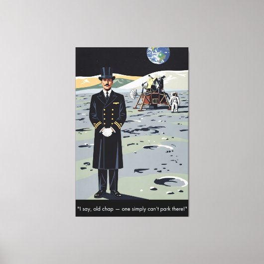 Humorous Moon WPA Styled  Canvas Afdruk (Voorkant)
