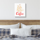 Humorous Morning Caffeine Slogan Canvas Afdruk (Insitu (Slaapkamer))