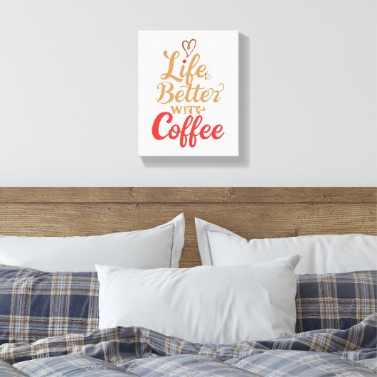 Humorous Morning Caffeine Slogan Canvas Afdruk (Insitu (Slaapkamer))