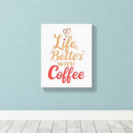 Humorous Morning Caffeine Slogan Canvas Afdruk (Insitu (Houten vloer))
