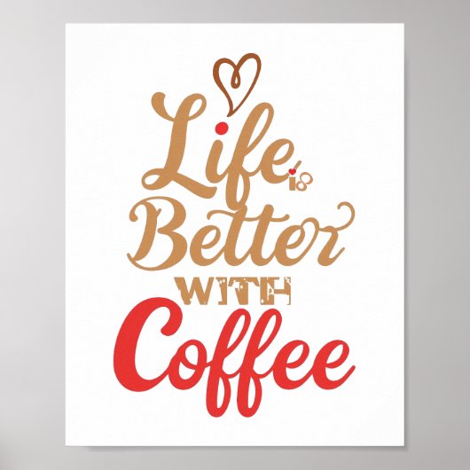 Humorous Morning Caffeine Slogan Poster (Voorkant)