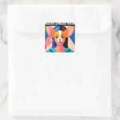 Humorous "Nacho Average Person" Chihuahua Blend Vierkante Sticker (Tas)