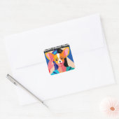 Humorous "Nacho Average Person" Chihuahua Blend Vierkante Sticker (Envelop)