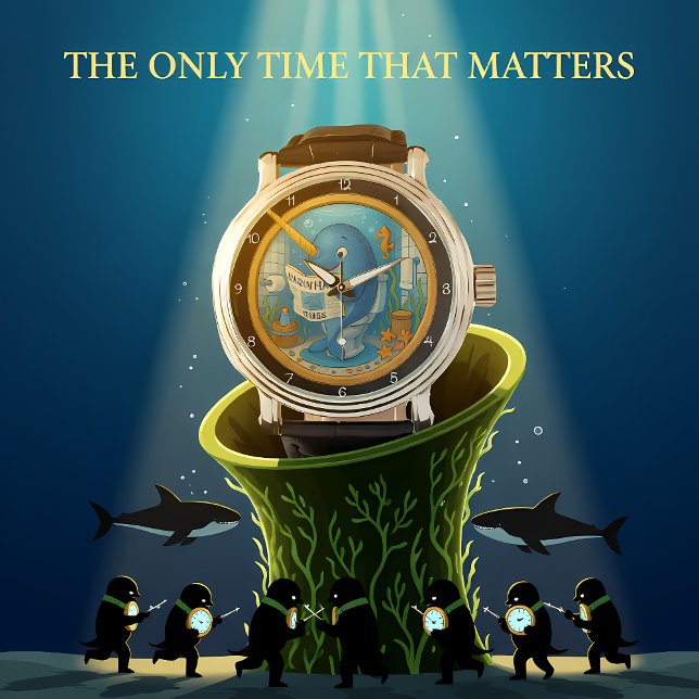 Humorous Narwhal Bathroom Clock Horloge (Creator heeft geüpload)