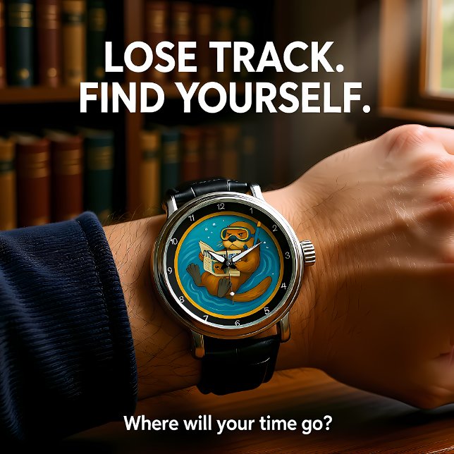 Humorous Otter In Pool Horloge (Creator heeft geüpload)