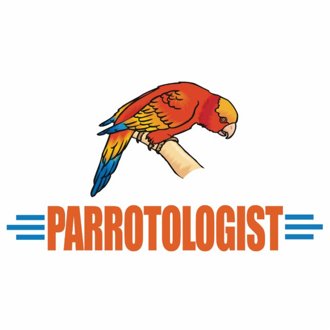 Humorous Parrot Lover Staand Fotobeeldje (Voorkant)