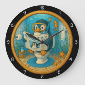 Humorous Penguin Badkamer Klok (Voorkant)