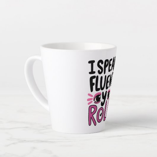 Humorous Pink Sarcastic Saying Latte Mok (Linkerhoek)