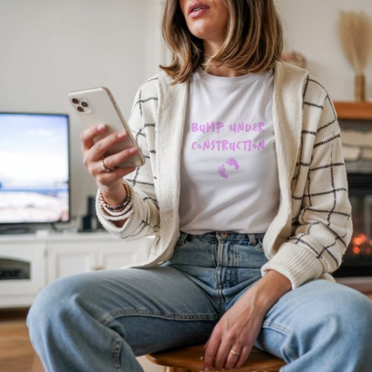 Humorous pregnancy fingerprint pink t-shirt