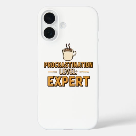 Humorous Procrastinator with Coffee Case-Mate iPhone Case (Achterkant)