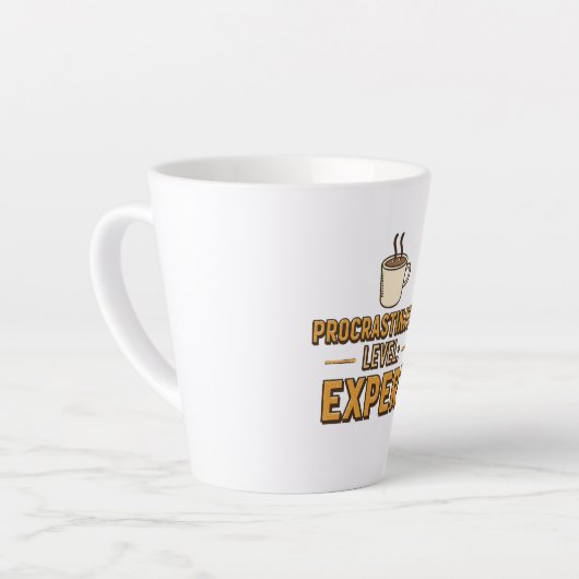 Humorous Procrastinator with Coffee Latte Mok (Linkerhoek)