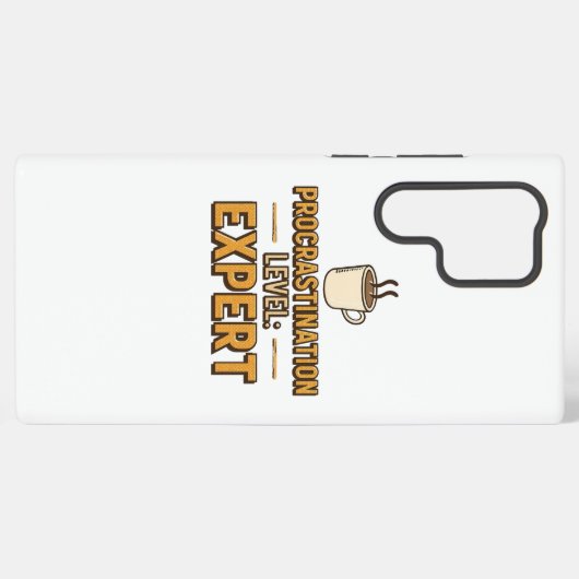 Humorous Procrastinator with Coffee Samsung Galaxy Hoesje (Achterkant horizontaal)