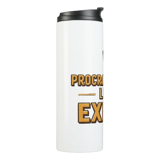 Humorous Procrastinator with Coffee Thermosbeker (Gedraaid links)